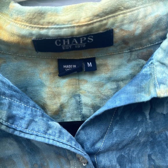 Chaps cotton button down shirt upcycle ice dyed by Allison Backman Size M - Picture 3 of 4